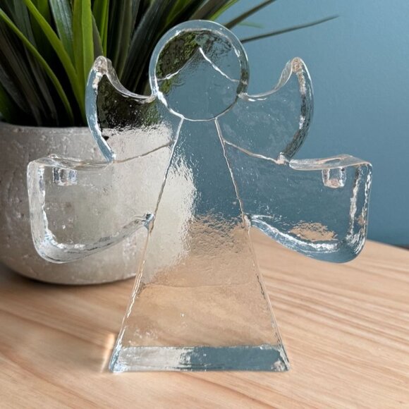 Wiesenthal-Hutte K Breit Angel Candle Holder Clear Glass MCM Brutalist W Germany - Picture 8 of 14